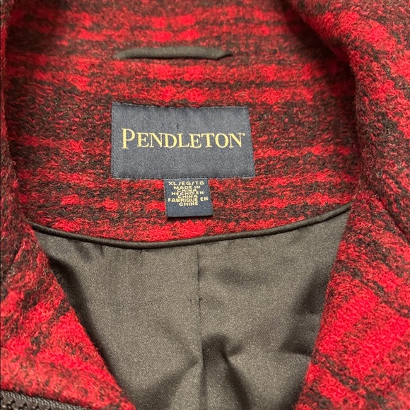 NWT Pendleton Women Wool Blend Walker Long Winter Coat Red Black Charcoal XL New - Picture 4 of 16